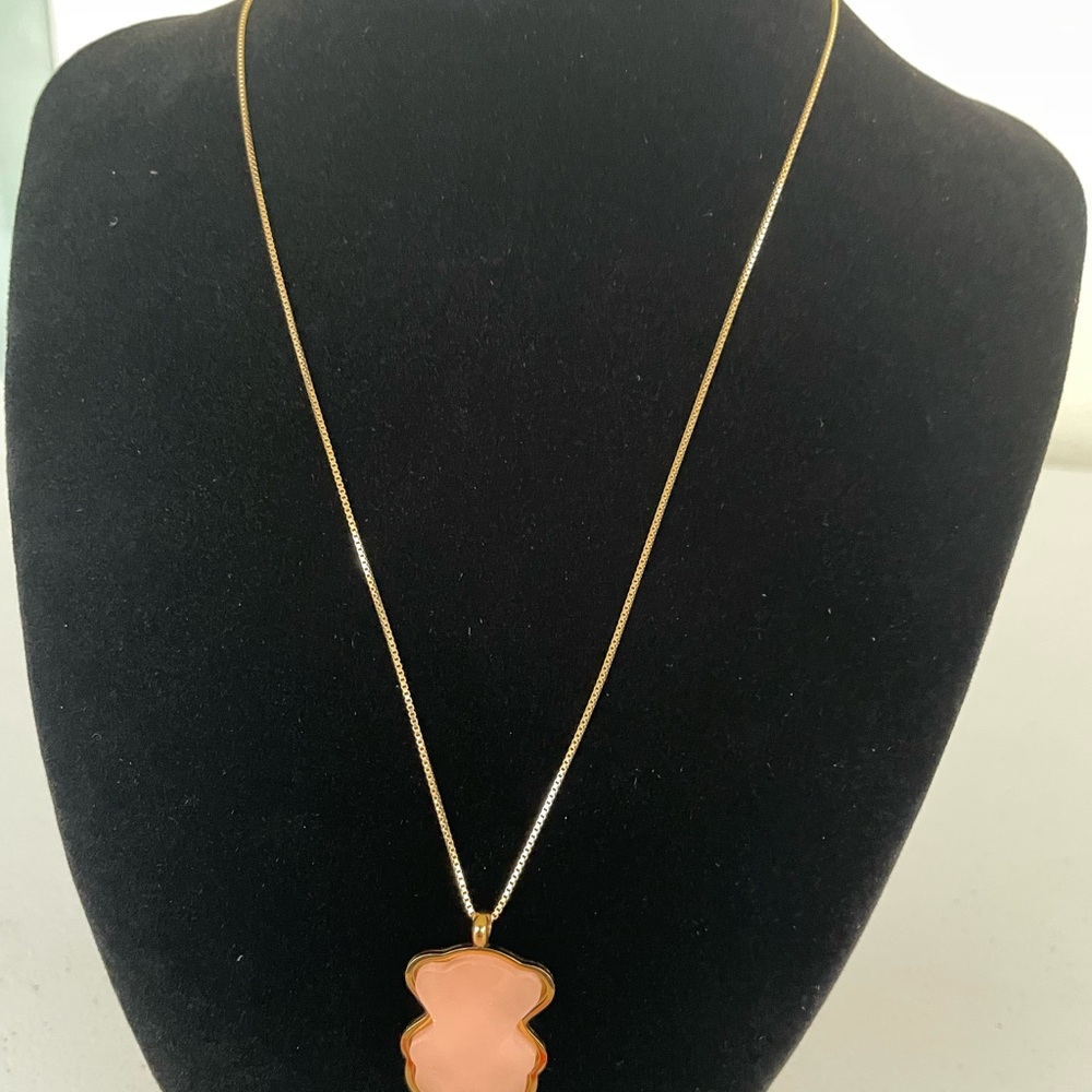 Bear Pendant on 925 Silver gold plated 18 inch necklace